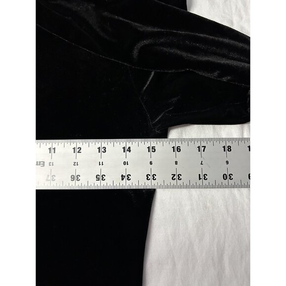 Aria Dress Womens M Black Velvet Long Sleeve Bodycon Mock Neck Witchy Romantic - Picture 4 of 12